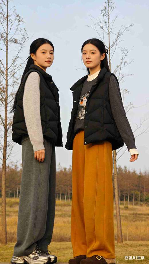 582794立领圆摆羽绒背心马甲，国标90绒子，鸭绒 商品图4