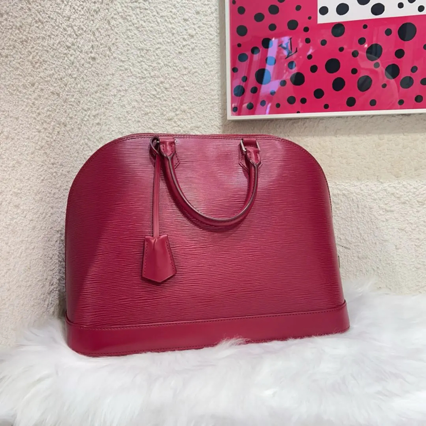 LV 水波纹 大号 玫红色 贝壳包