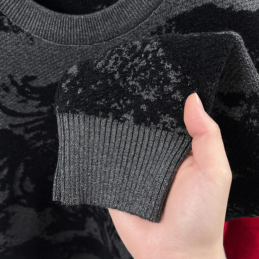 圣得西2025年冬季男士新款针织毛衣动物提花圆领套头时尚保暖毛衫 商品图7