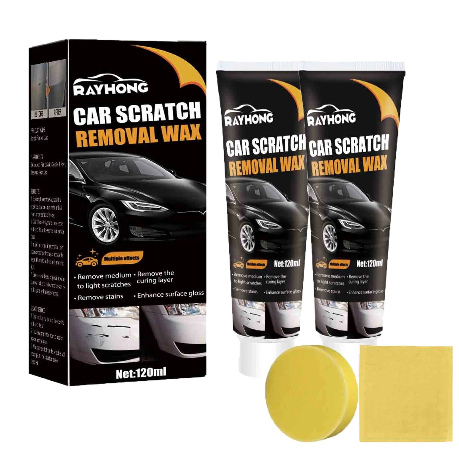 【2瓶装】美国沃尔玛 RAYHONG 汽车刮痕修复膏 漆面抛光蜡