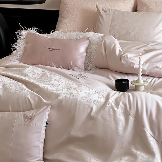 A类鎏金缎刺绣全棉磨毛四件套轻奢蝴蝶提花纯棉加厚被套床上用品 商品图1