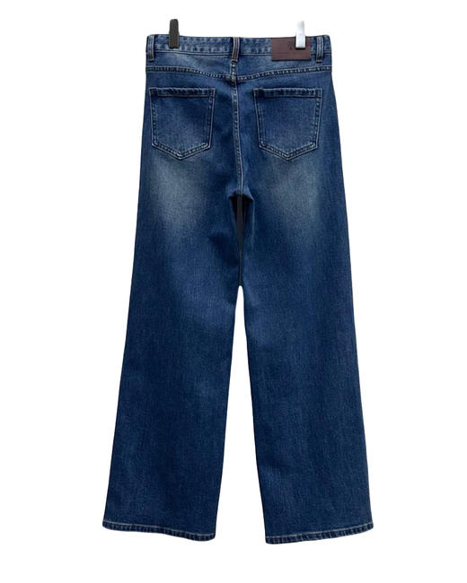 女款高腰直筒牛仔裤长裤la006 商品图1