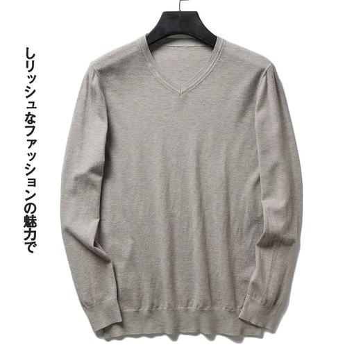 细腻软糯！V领基础百搭长袖针织毛衣 商品图2