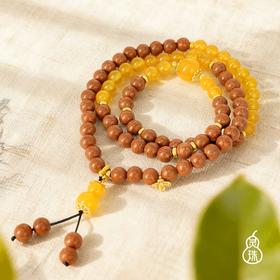 「戚龙珠」灵珠富桂双全系列合香珠 ， 改良南宋《新纂香谱》桂香方，与黄玛瑙搭配