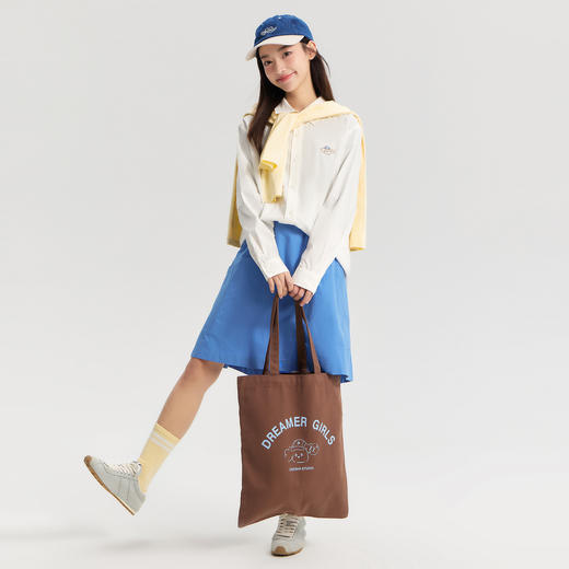 笛莎Deesha青少年女童衬衫2026春季女童百搭趣味小狗标棉布衬衫 商品图3