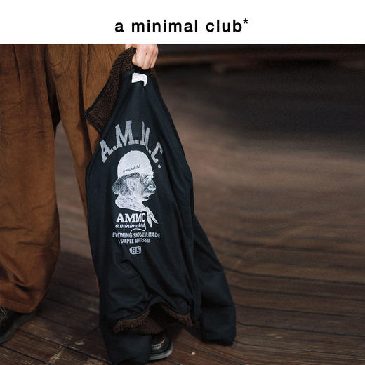 a minimal club复古仿羊羔绒立领夹克内里趣味印花轻暖冬AM5BTJ02 商品图4