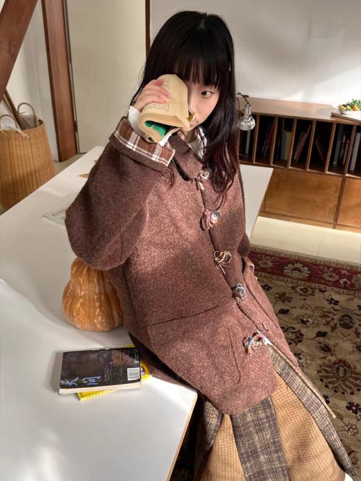 nothe Case布然/NC253209/「焦糖彩圈」手工编织纽扣大衣 商品图1