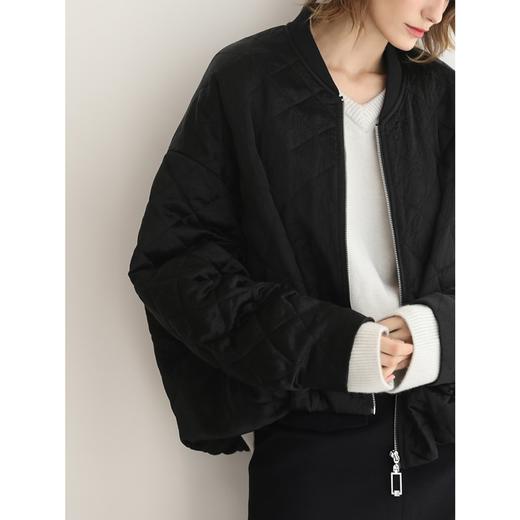 【瑕疵】COCOBELLA100%醋酸短款棉服女绗棉棒球服秋冬夹克外套MF3042 商品图0