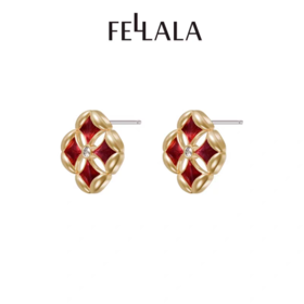 2楼Fellala/翡拉拉「简奢时尚5.0」系列铜钱耳钉简奢耳饰货号925431112吊牌价599现价539