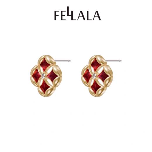 2楼Fellala/翡拉拉「简奢时尚5.0」系列铜钱耳钉简奢耳饰货号925431112吊牌价599现价539 商品图0