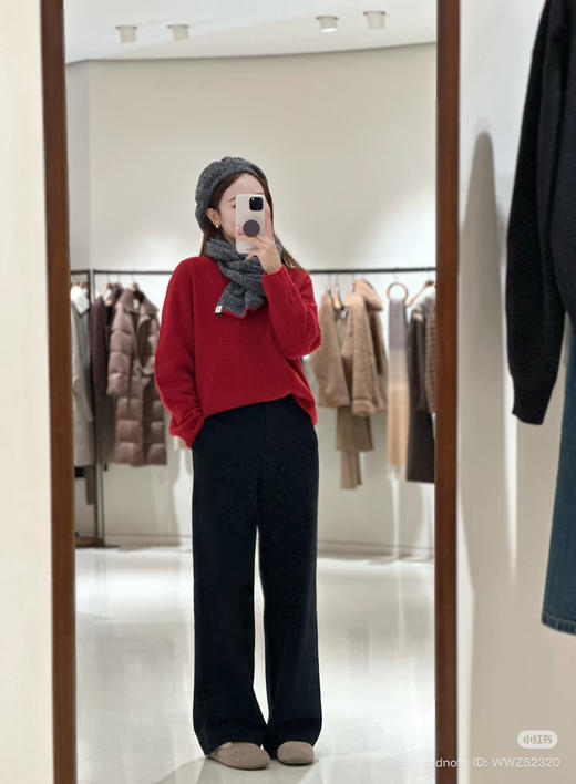 1218-2 跑量特惠 独家圆正 小禾 秋冬牦牛绒圈圈绒 红色滚边 长款围巾 商品图4