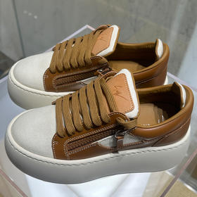 Giuseppe Zanotti 女士签名徽标皮革休闲运动鞋 棕色 RS50011002