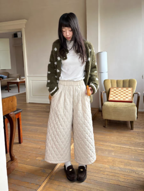 nothe Case布然/NC2548017/「丘山暮冬」温暖格纹九分绗棉裤