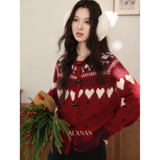 鹿向南【1220/20:00新品前1小时7折限量100件】红色毛衣 商品图1