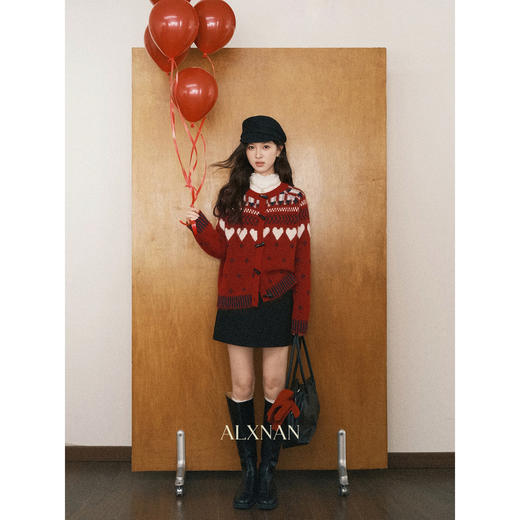 鹿向南【1220/20:00新品前1小时7折限量100件】红色毛衣 商品图4