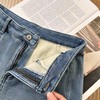 D121812冬季加绒加厚弯刀牛仔裤一字假口袋高腰显瘦阔腿牛仔裤（配腰带） 商品缩略图14