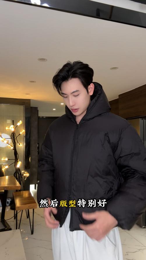 31080SDSA男士秋冬新款痞帅男装美式复古羽绒服外套拉链连帽简约时尚 商品图0