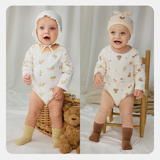 【纯棉】迷你巴拉婴儿衣服新生儿包屁连体衣亲肤透气柔软爬服新款 商品图2