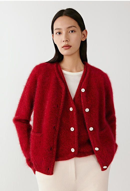 1218-12 渠道圆正 高端顾客入 小禾合股羊绒拉绒 重磅小香风 开衫/马甲 拿到醒醒 商品图0