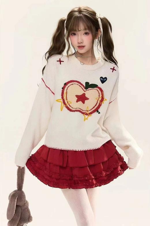 D121825童趣感基础圆领设计套头针织毛衣女 商品图3