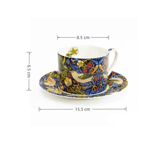 孤品捡漏||英国Morris草莓小偷骨瓷马克杯系列 杯体薄而通透 高级感拉满 商品图12