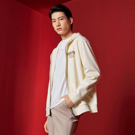 【新年系列】柒牌长袖开襟男士卫衣春季新款帽领新年图案130W70110 商品图1