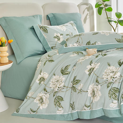 多喜爱 全棉磨绒床上用品四件套 青颜诗韵/秋日暖意hl 【新疆棉磨绒】【磨毛工艺】细腻软糯 花卉刺绣 宽边工艺 商品图6