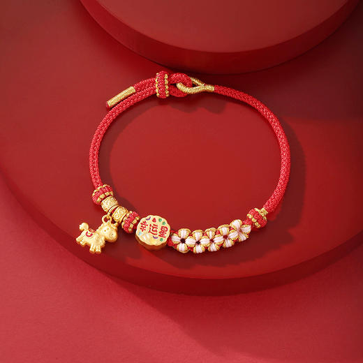 【云优选 】2026马上手绳系列合集 古法手工编绳绵柔红丝线18K金马型配饰过年喜庆红手绳手链 商品图12