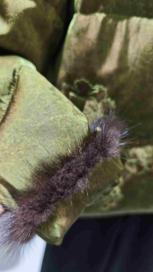 589909国风水貂边羽绒服 商品图4