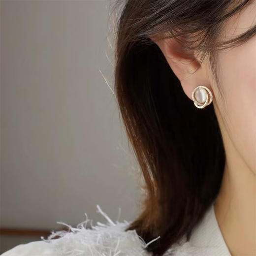 高级感猫眼系列耳夹气质大气精致独特耳环-纪念日百货门店同款 159464835 商品图4