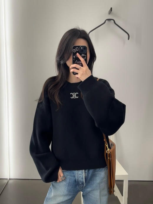 赛琳 徽标经典logo提花圆领毛衣 (TM) 商品图5