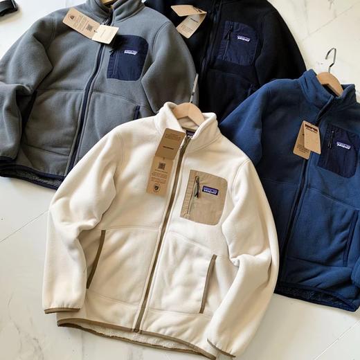 D121835Retro Pile抓绒羊羔绒男士保暖开衫立领拉链外套夹克 商品图3