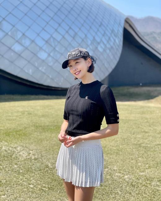 FL家夏季女士薄款波点百褶短裙，黑白搭配撞色波点W822030-21 商品图3