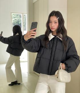 老米优品🎈复古巴恩风《灯芯绒翻领面包羽绒服》小个子友好！灯芯绒翻领解锁冬日氛围感！50%白鸭绒，丝绵羽绒服！韩里韩气，柔软百搭~~