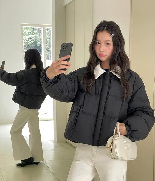 老米优品🎈复古巴恩风《灯芯绒翻领面包羽绒服》小个子友好！灯芯绒翻领解锁冬日氛围感！50%白鸭绒，丝绵羽绒服！韩里韩气，柔软百搭~~ 商品图0