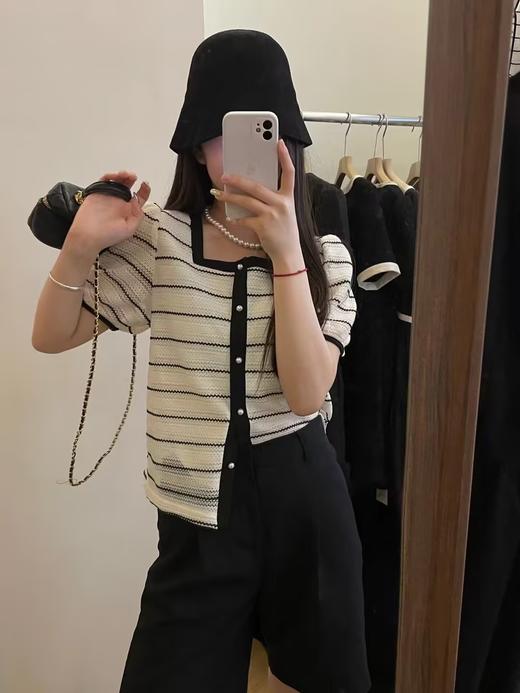 【直播专供款】ENJOY夏季条纹方领小衫 150944453 商品图0