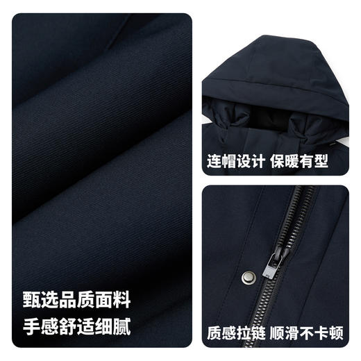 【门店同款&鹅绒】圣得西2025年冬季男士中长款连帽羽绒服外套 商品图4