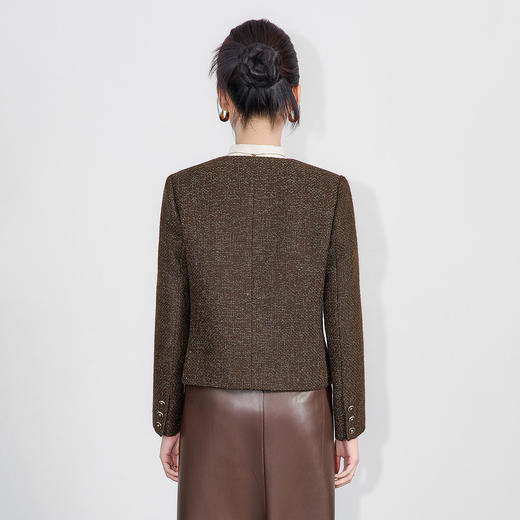 「高货wl」全新升级【铂金会员395/天猫529/差价134】(05914)洛诗琳复古小香风外套2025冬季亮丝编织粗花呢短外套女 商品图2