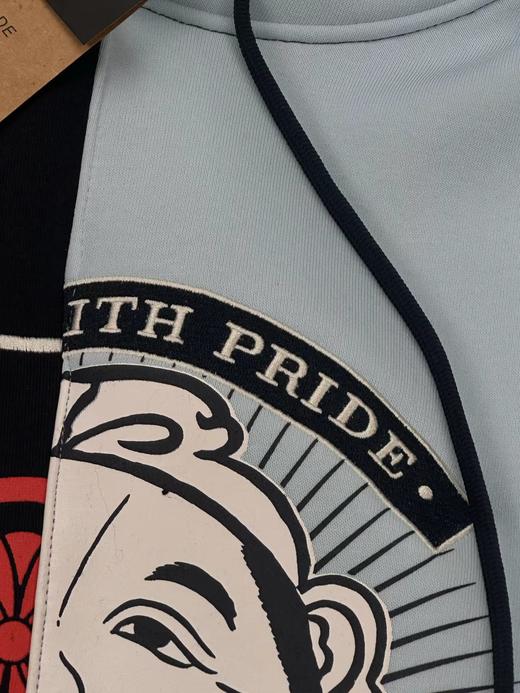 D121831冬季新款加绒加厚拼接连帽卫衣男女同款 商品图3