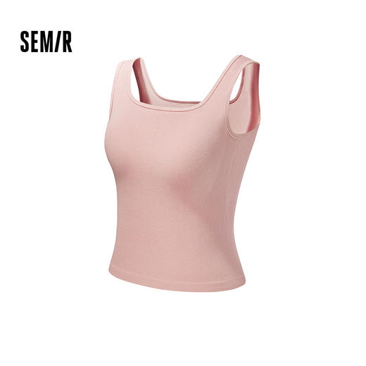 森马内衣女春季运动风健身背心式可外穿带胸垫美背纯色内搭宽肩带 商品图1