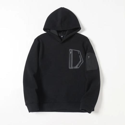 D121822秋冬双面绒防风保暖加厚加绒男士连帽套头休闲宽松卫衣。 商品图10