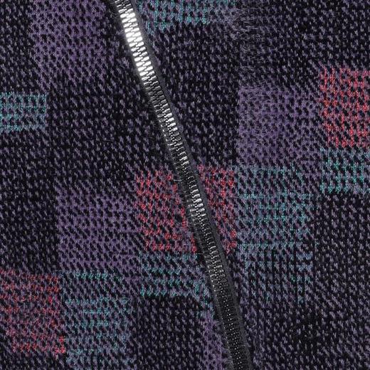 SDSA男士秋冬新款痞帅男装潮牌撞色不规则格子斜拉链连帽卫衣外套 商品图2