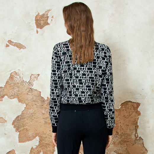 EITIE爱特爱气质显瘦短款高级百搭撞色针织衫2025春季新款8101803 商品图4