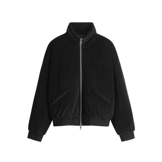 HIM漢崇 轻奢软绵天鹅绒夹克【重工艺】休闲立领夹棉外套2025冬季 商品图4