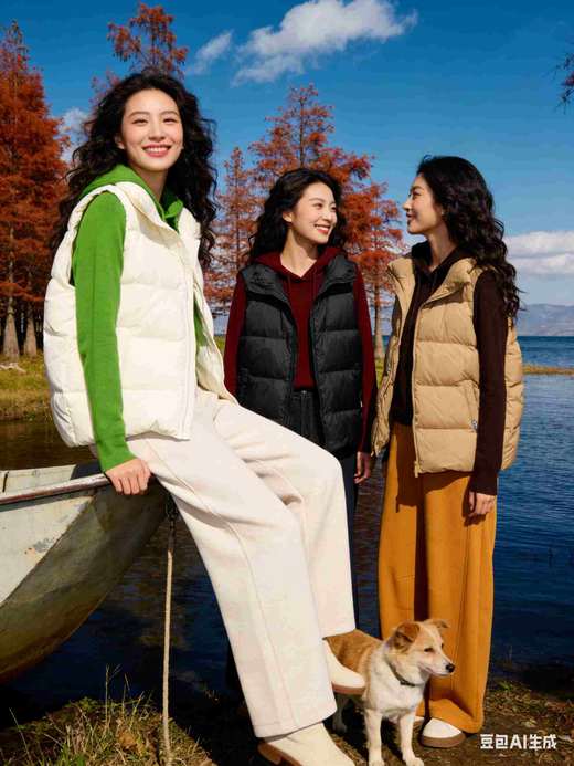 282705情侣款羽绒服羽绒背心，百搭单品，黑 白 卡其 ，新国标90绒子鸭绒，M  L   XL，男女同款，100斤以下选M,130斤以下选L,130斤以上选XL，宽松随意版 商品图4