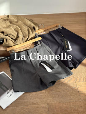 专柜实拍【毛呢短裤~高智感】拉夏贝尔/La Chapelle绵羊毛+莱赛尔！时髦百搭短裤