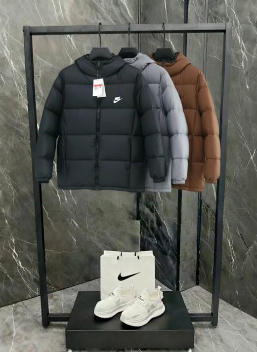 D121804冬季2025简约高蓬松情侣款连帽羽绒服 商品图0