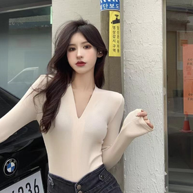 【直播专供款】ENJOY2023年秋季V领修身气质打底衫 154559632
