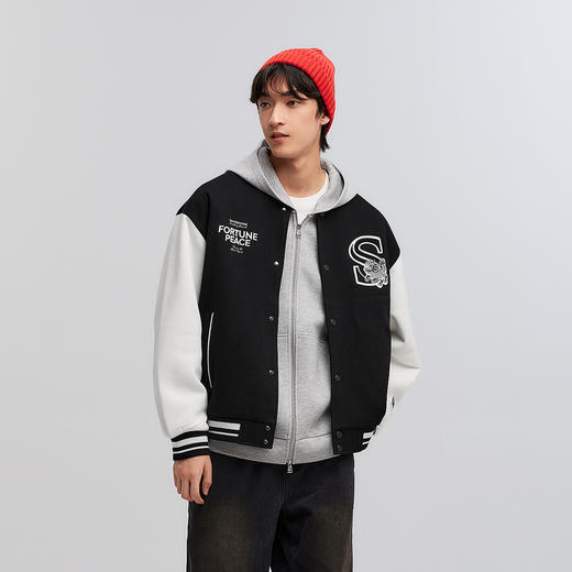 森马夹克男春季新年风字母绣花棒球服情侣休闲麒麟贴布绣外套潮流 商品图2