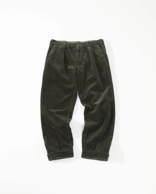 D121814精典复古风2025新款褶裥棉质灯芯绒长裤 商品图3